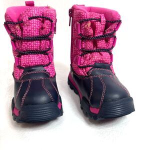 OshKosh B'gosh Snow Winter Boots Girls Size 8 Pink Blue Lined Waterproof